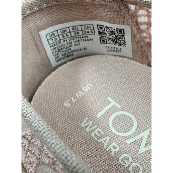 Toms Alpargata Ballet Pink Basket Weave Lace Shoe 7.5 - Picture 10 of 10
